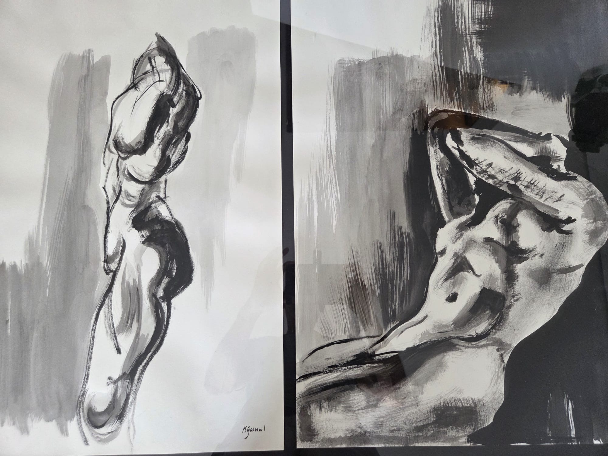Aktstudien liegender Figuren, Tusche — Kunstwerke bei Sail and Soul in Langenargen am Bodensee